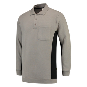 TRICORP POLOSWEATER BORSTZAK 302001 GRIJS/ZWART MT S