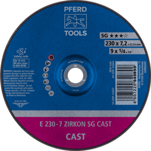 PFERD Reinforced grinding wheel E 230 7 ZA 30 T SGP/22,23