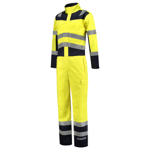 TRICORP OVERALL MULTINORM 753002 FLUO GEEL/INKT BL MT 54