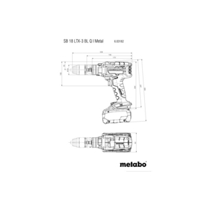 METABO ACCU-KLOPBOORM. SB18 LTX-3BLQI METAL BODY 603182850