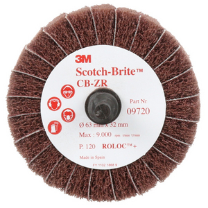 P120 SPAZZOLE LAMELLARI CB-ZR COMB.TELA ABRASIVA ATTACCO ROLOC - MINERALE A ART.9720 63X32MM 7000077906