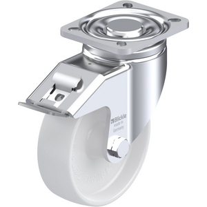 ROULETTE PIVOT. 300KG D.125MM AC BAND.POLYA 40MM MOY LISSE+FR
