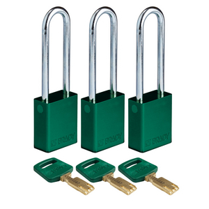 BRADY SAFEKEY HANGSLOT ALU-GRN-76ST-KA3PK (PK=3ST)