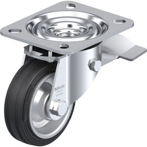ROUE PIVOT. 50KG D. 80MM AC BAND.CAOUT 25MM MOY ROULX+FR