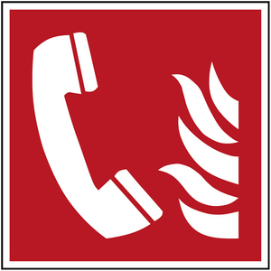 SEGNALETICA DI SICUREZZA ISO â TELEFONO DI EMERGENZA ANTINCENDIO 817842 PIC F006-200X200-PP-CRD/1