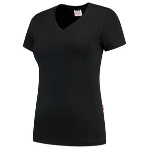 TRICORP T-SHIRT DAME V HALS FIT 101008 ZWART MT M