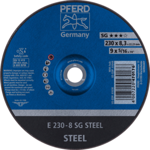 PFERD Reinforced grinding wheel E 230 8 A 24 R SG/22,23