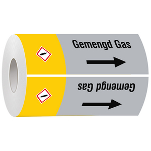 BRADY LEIDINGMERKER 300MM GEMENGD GAS (ROL=30M)