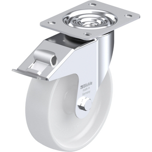 ROULETTE PIVOT. 300KG D.175MM AC BAND.POLYA 50MM MOY LISSE+FR