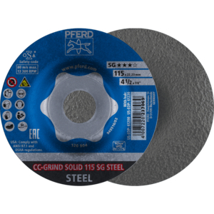 PFERD CC GRIND® SOLID grinding disc CC GRIND SOLID 115 SG STEEL