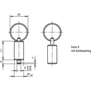 K0636.14308 Arretierbolzen Gr.3 Form V Niro