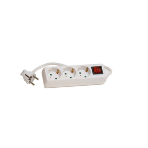 BLOC 3 PRISES AVEC INTERRUPTEUR SCHUKO
