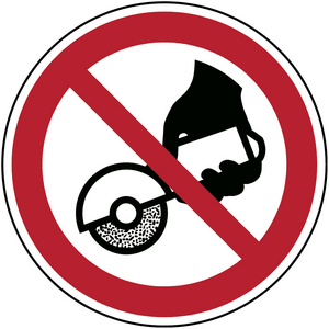 SEGNALETICA DI SICUREZZA ISO â VIETATO USARE DISCHI ABRASIVI CON ATTREZZATURE MANUALI 826468 PIC P034-DIA 315-PE-CRD/1