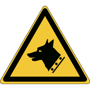 SEGNALETICA DI SICUREZZA ISO â ATTENZIONE CANE DA GUARDIA 828248 PIC W013-TRI 200-PP-CRD/1