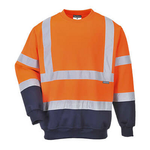 PORTWEST HI-VIS 2-TONE SWEATER B306 ORANJE/MARINE MT XXL