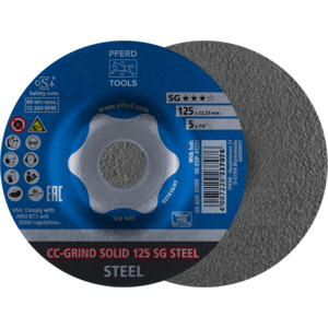 PFERD CC GRIND® SOLID grinding disc CC GRIND SOLID 125 SG STEEL