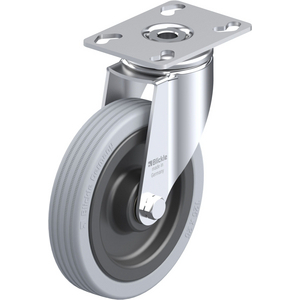 ROULETTE PIVOT. 80KG D.125MM AC BAND.CAOUT 25MM MOY BILLE