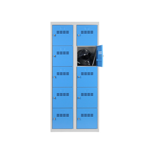 VESTIAIRE CASES 2 COL. 5 CASES CORPS RAL 7035/PORTES RAL 5012