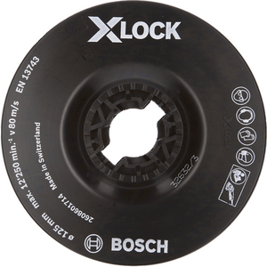 BOS-2608601722 X-LOCK Stützteller Klettverschluss 125mm 12.250 U/min