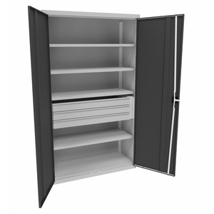 ARMOIRE PORTE 1980X1200X500 4 TABLETTES, 3 TIROIRS