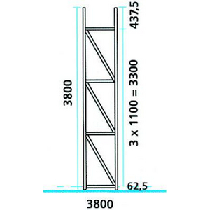 3210014150 Ständer SR 8520 bl 3800x1100 mm MULIPAL
