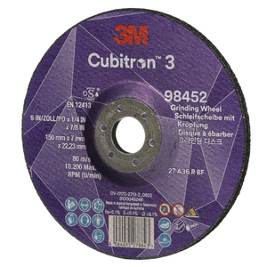 DISQUE A MEULER A MOYEU DEPORTE 3M CUBITRON 3 98452 36+/T27