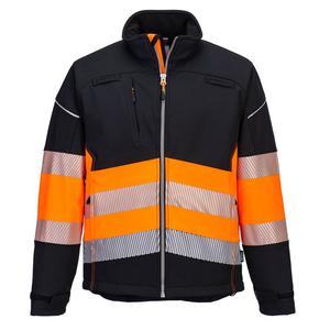 VESTE SOFTSHELL PW3 HV TM CLASSE 1 - NOIR ORANGE
