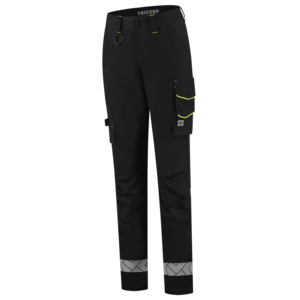 TRICORP BROEK DAMES STRETCH RED. REFL 506132 ZW/GL MT 38
