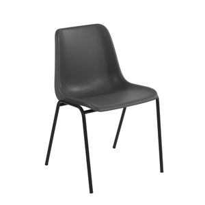 CHAISE COQUE PIETEMENT PEINT ROND -GRIS FONCE N.7022