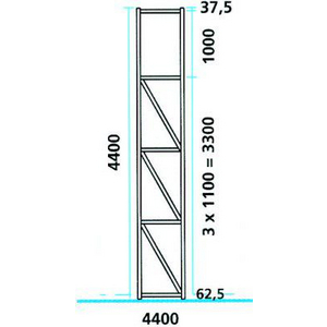 3210014050 Ständer SR 8520 verz. 4400x800 mm MULIPAL