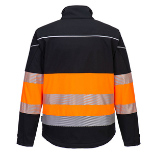VESTE SOFTSHELL PW3 HV TM CLASSE 1 - NOIR ORANGE