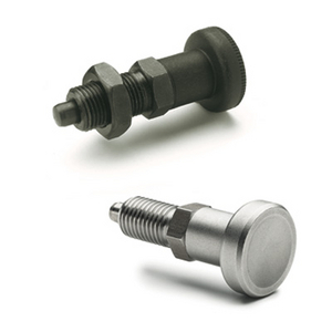 GN.35133-PISTONCINO DI POSIZ. A MOLLA ACCIAIO INOX CON MANOPOLA IN TECNOPOLIMERO SENZA CONTRODADO GN 617-10-A-NI