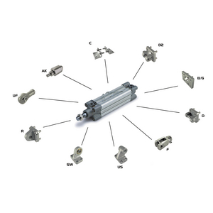 CHAPE ARRIERE FEMELLE ETROITE ALU AB6 VERIN ISO D32 +AXE