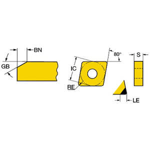 COROMANT ISO DRAAIWISSELPLAAT CNGA120408S02035A 7015