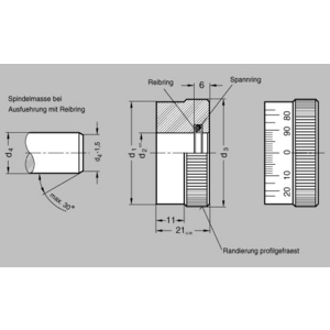 GN164-50-R18-MCRS Skalenring mit Standard-Skala mit Reibring