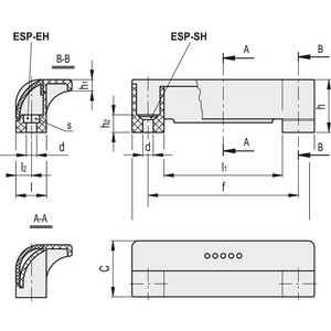 265111-C3 - MANIGLIA DI SICUREZZA PER PROTEZIONI TECNOPOLIMERO ESP.110-EH-C3