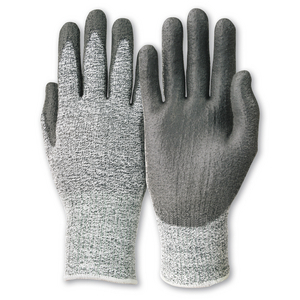 SCHNITTSCH.HANDSCHUH CAMAPUR CUT 627-8 PU, grau/schwarz, Schnittsch. Lev B, 1,2mm stark, Strickbund