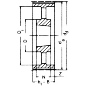 ZRS 72-H-100-2012 Zahnriemenscheibe für Taper-Spannbuchse EN-GJL 200