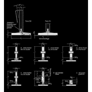 GN21-80-M16-150-D1-V Edelstahl-Stellfuss mit Gummiauflage