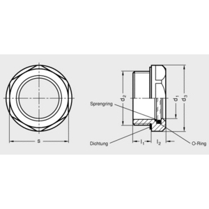GN743.5-11-G3/8-B Ölschauglas aus Edelstahl mit Naturglas
