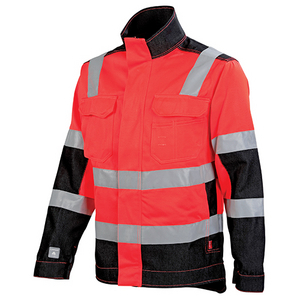 BLOUSON HV ROUGE/NOIR 3FLA00 T3 SATIN FLUO - CROISE 60/C 40/P