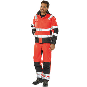 BLOUSON HV ROUGE/NOIR 3FLA00 T3 SATIN FLUO - CROISE 60/C 40/P