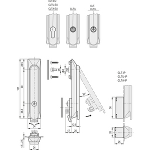 421171 - CHIUSURA PER ARMADI CON MANIGLIA A CARIGLIONE TECNOPOLIMERO CLTA.160
