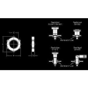 GN909-M12X1.5-BT Flache Sechskantmutter brüniert