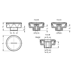 GN636-70-B10-C-DSG Sterngriff Oberteil schwarzgrau Elesa