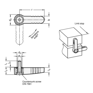 GN720-65-M8-A-SR Anschlagriegel
