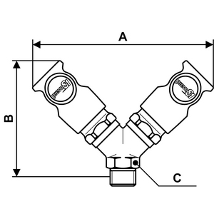 Y 2 COUPLEUR AIR ISOC6 PLAST A-R BOUTON PS12 M3/8 CY SECURISE