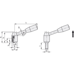 GN.17201-MANIGLIA A RIPRESA ACCIAIO VITE FILETTATA GN 212.4-21-M8-25-E