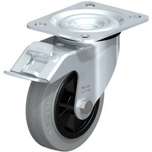 L-VPP 100G-FI-SG Lenkrolle spurlos grau mit Stop-Fix