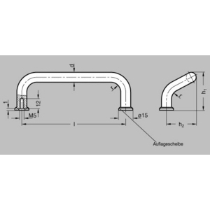 ELESA+GANTER BEUGELGREEP, STAAL GN 425.1-10-120-CR